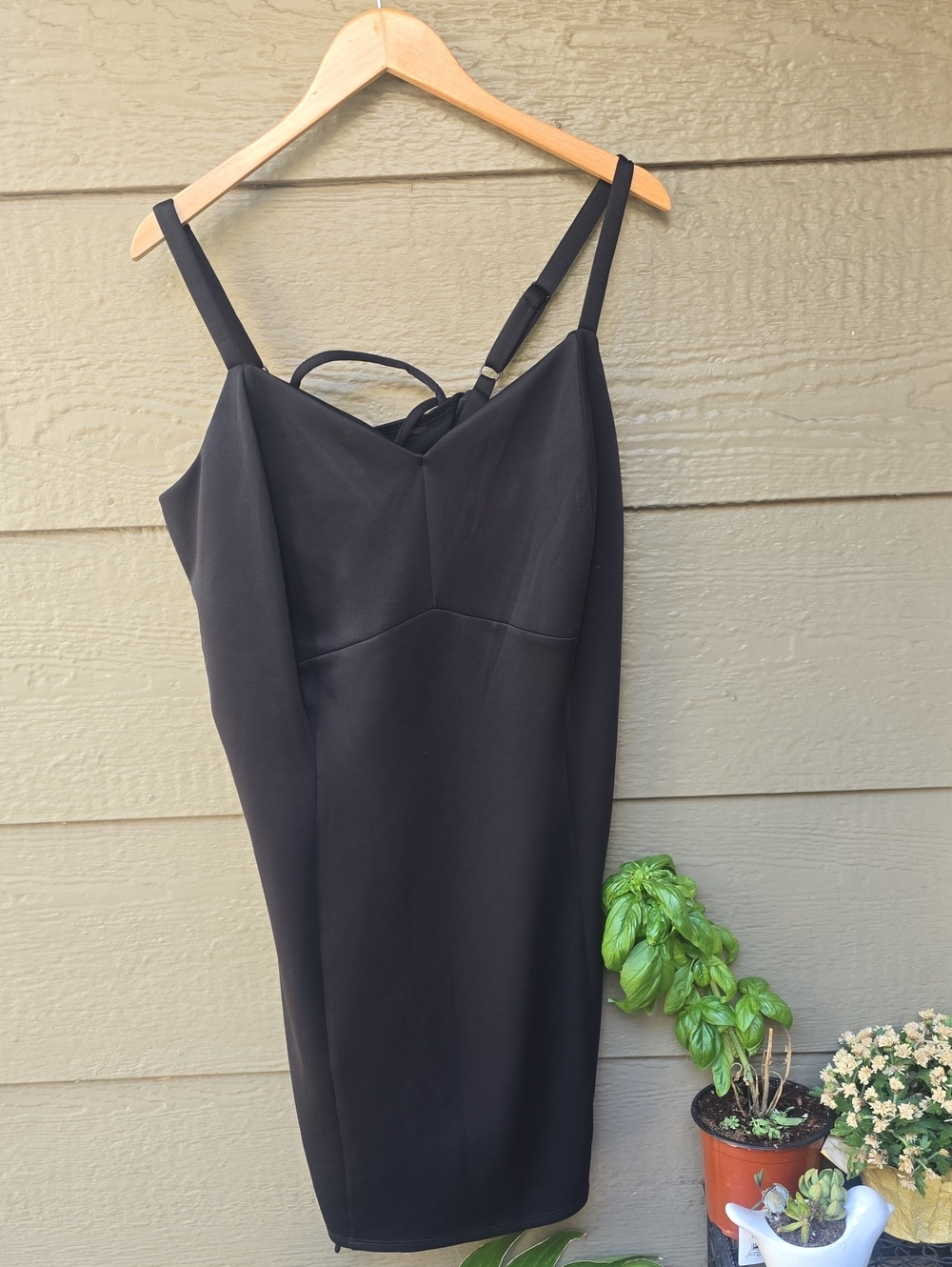 Torrid black scuba sweetheart bodycon lace up back dress nwt 3x - Picture 4 of 7